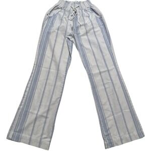 Ci Sono Women Small Blue Striped Pant Smocked Waist Drawstring‎ Casual Beachy